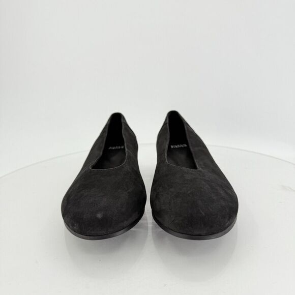 Eileen Fisher Womens Una Hidden Wedge Ballet Flats Size 8 Black Suede Round Toe - Picture 4 of 15